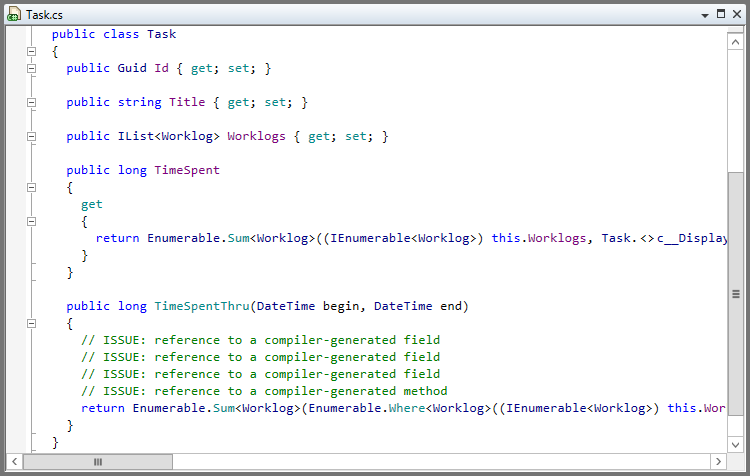 C# vNext: Expression-bodied members after compilation